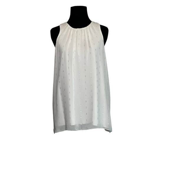 Vince Camuto off white silver sleeveless blouse size Small - Picture 8 of 16